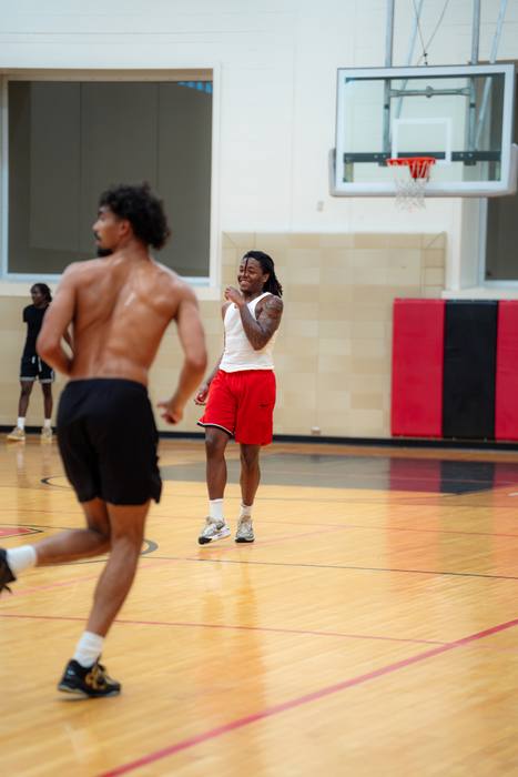 Players getting back on defense