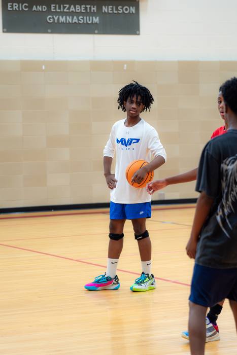 Player waiting to check in at the Nelson Gymnasium