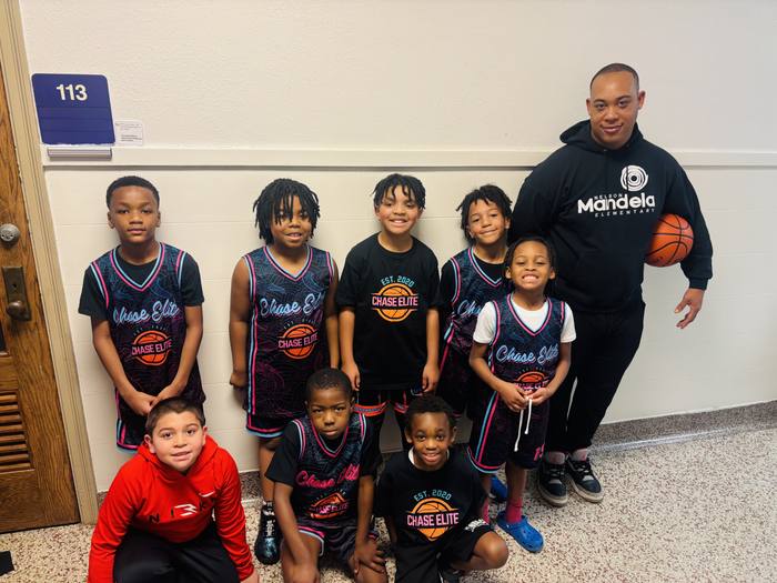 Chase Elite youth team with their coach